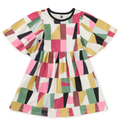 Butterfly Sleeve Patchwork Dress